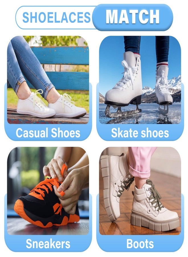 DELELE Solid Flat Shoe Laces: Hollow Thick Beige Shoelaces for Sneakers 2 Pair 55 inch - Image 5